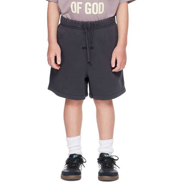  Fear Of God Essentials Kids Black Signature Classic Shorts 