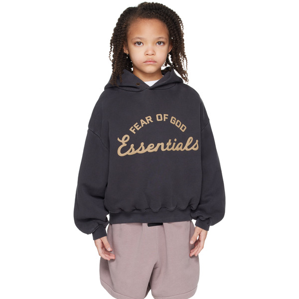  Fear Of God Essentials Kids Black Training 90's Hoodie 