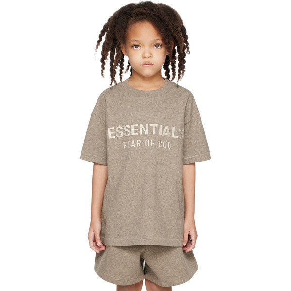  Fear Of God Essentials Kids Brown Classic T-shirt 