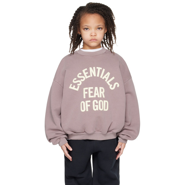  Fear Of God Essentials Kids Purple Campus 90's Crewneck Sweatshirt 
