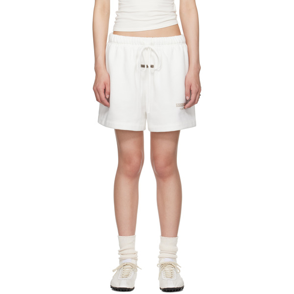 Fear Of God Essentials White Soccer Fleece Shorts 