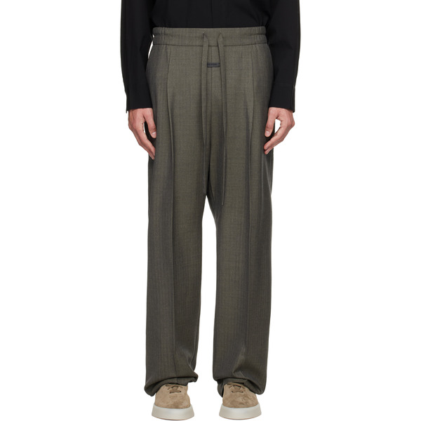  Fear Of God Gray Virgin Wool Drawstring Straight Trousers 