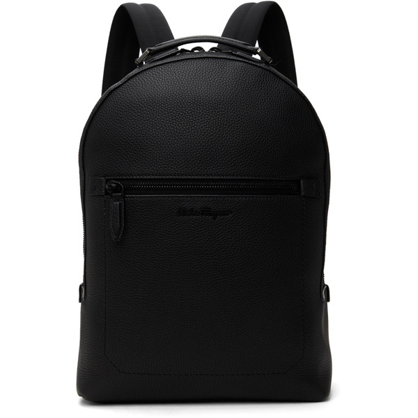  Ferragamo Black Firenze Backpack 