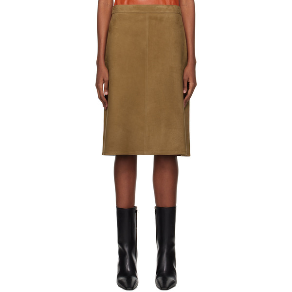  Ferragamo Brown A-line Midi Skirt 