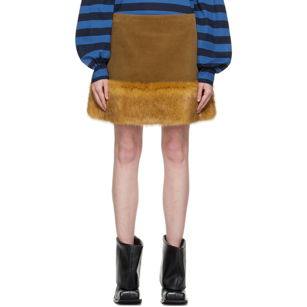  Fidan Novruzova Brown & Orange Fox Miniskirt 