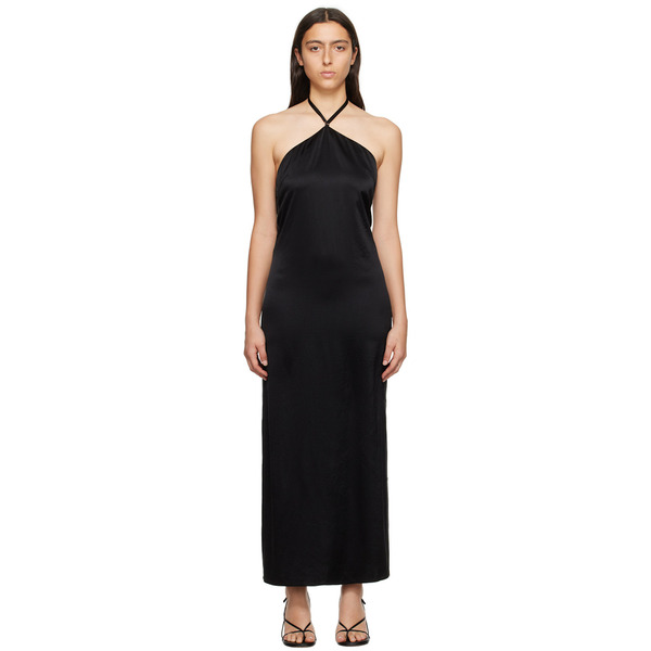  Filippa K Black Deep Back Maxi Dress 
