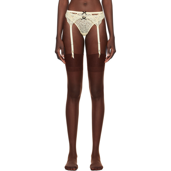  Fleur Du Mal Yellow Bianca Lace Garter Belt 
