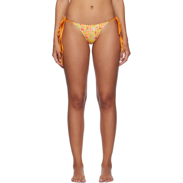  Frankies Bikinis Orange Divine Floral Skimpy Bikini Bottom 