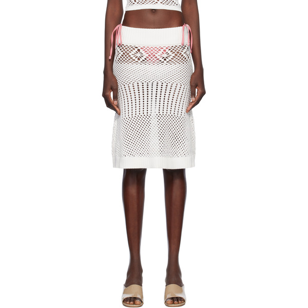  Frankies Bikinis White Orchard Crochet Midi Skirt 