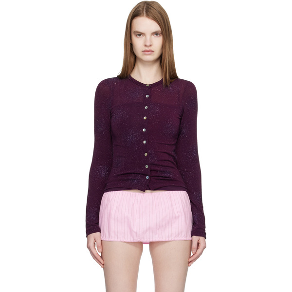  Fruity Booty Purple Isola Sparkly Cardigan & Tank Top Set 