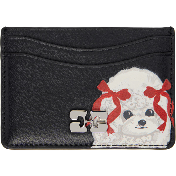  Ganni Black Bou Poodle Card Holder 