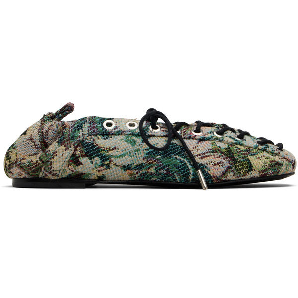  Ganni Multicolor Lace-up Ballerinas 