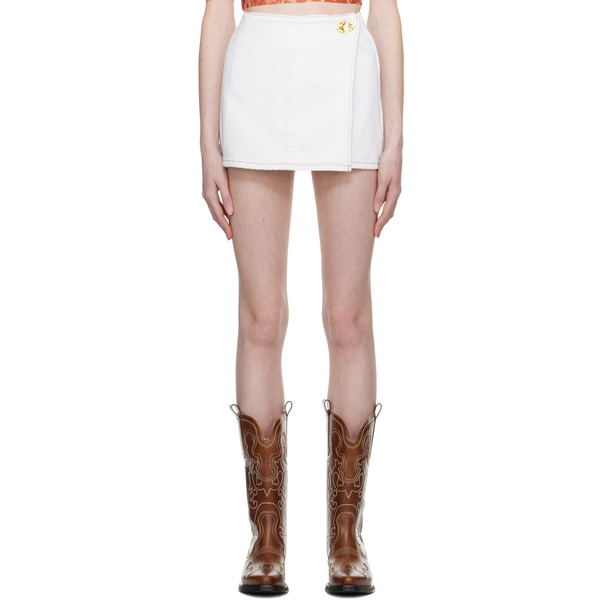  Ganni White Wrap Miniskirt 