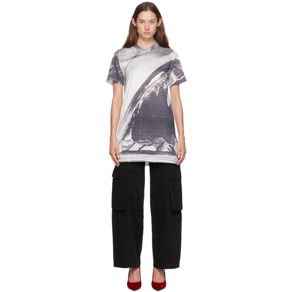  Gcds Gray & White Morso Tee Minidress 