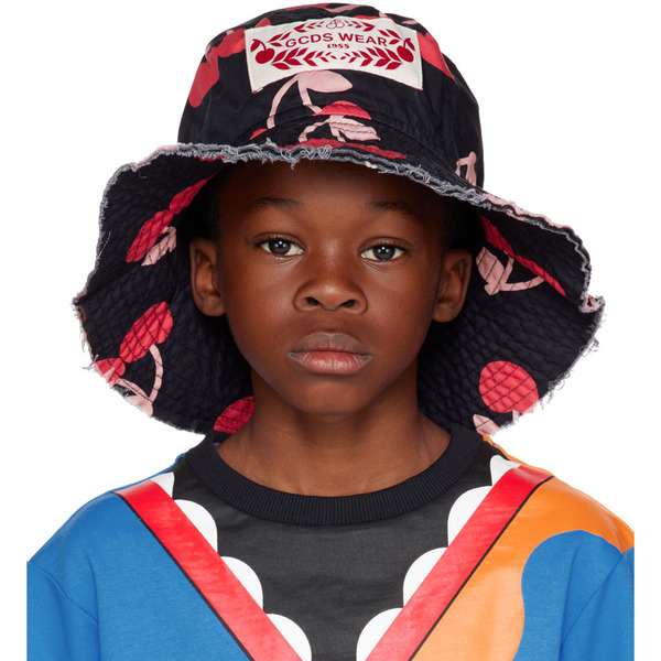  Gcds Kids Kids Black Printed Bucket Hat 