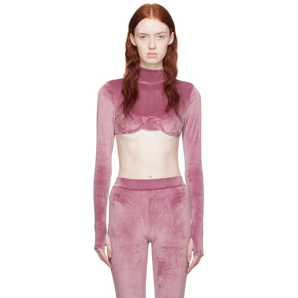  Gcds Purple Cropped Turtleneck 