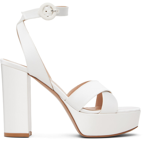  Gianvito Rossi White Sabrina Heeled Sandals 