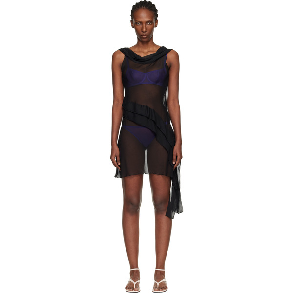 Gimaguas Black Boa Minidress 