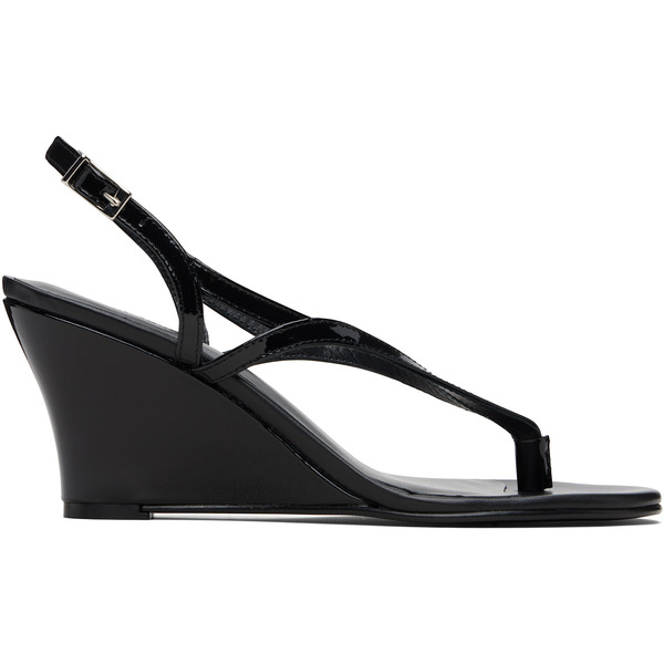  Gimaguas Black Wedge Heeled Sandals 