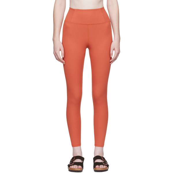  Girlfriend Collective Red Rib High-rise Leggings 