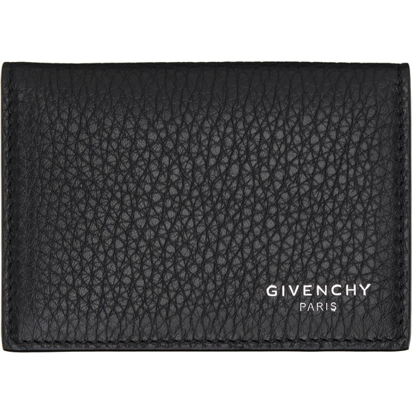  Givenchy Black Flap Grained Leather Card Holder 