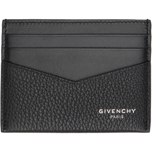 Givenchy Black Grained Leather Card Holder 