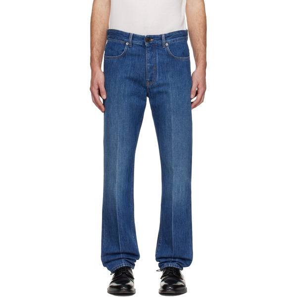  Givenchy Blue Straight Fit Shadow Washed Jeans 