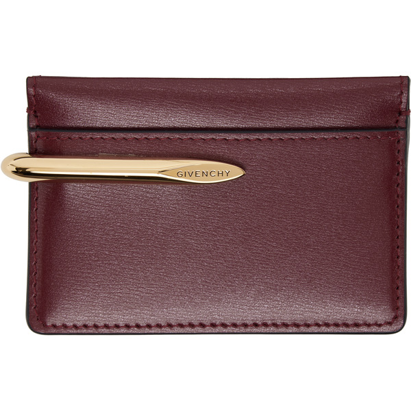  Givenchy Burgundy Pinch Card Holder 