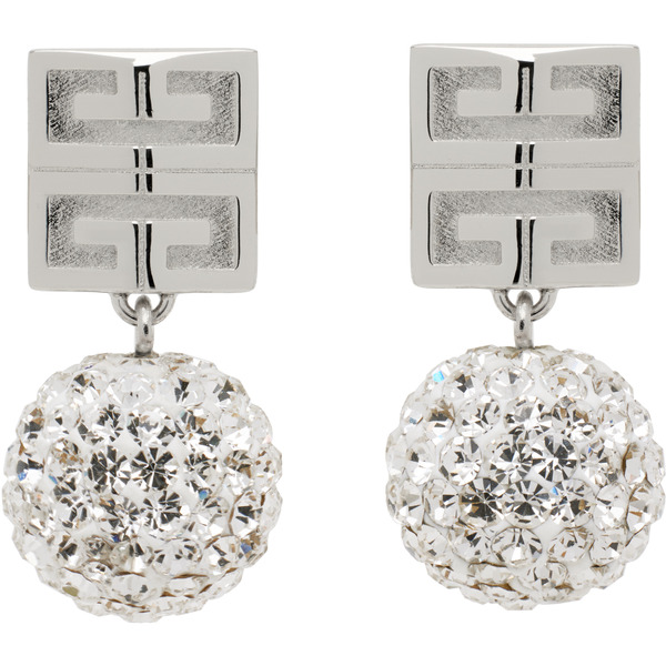  Givenchy Silver 4g Metal & Crystal Earrings 