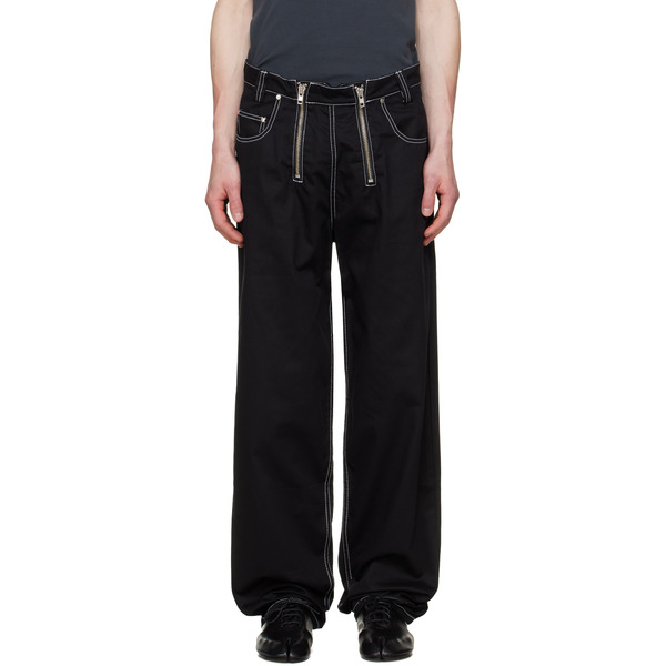  Gmbh Black Cyrus Double Fly Trousers 