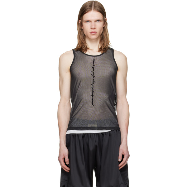  Gmbh Black Mesh Tank Top 