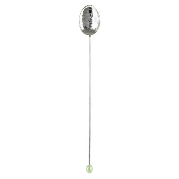  Gohar World Silver & Green Pearl Iced Tea Spoon 