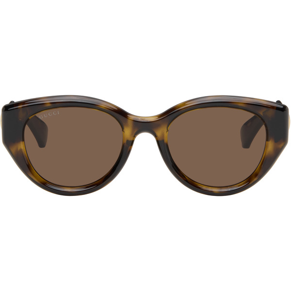  Gucci Brown Low Nose Bridge Fit Sunglasses 
