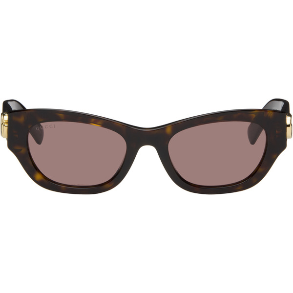  Gucci Brown Low Nose Bridge Fit Sunglasses 