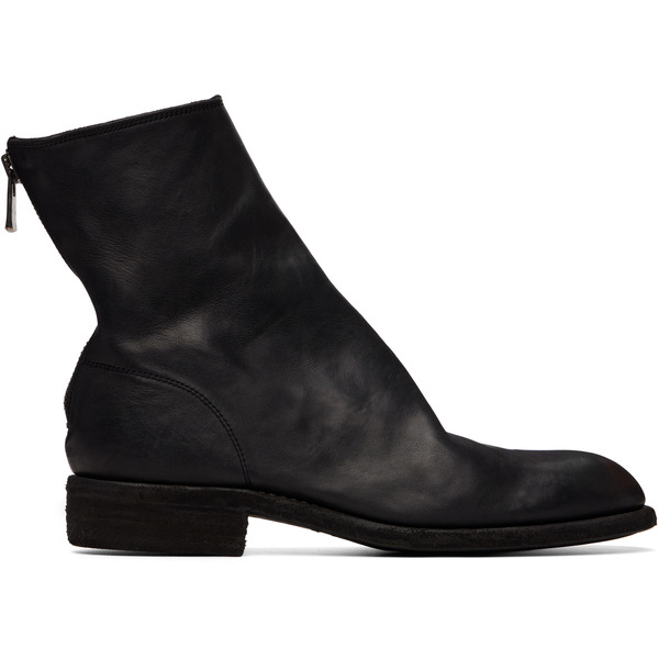  Guidi Black 986 Leather Back Zip Ankle Boots 