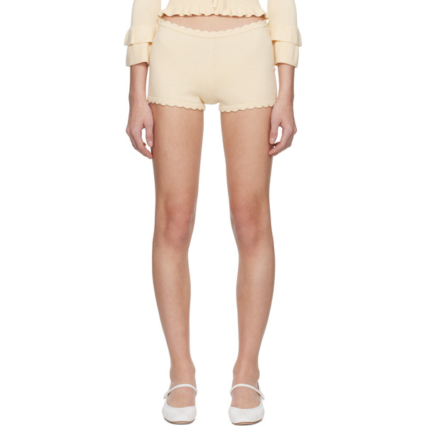  Guizio Beige Knit Scallop Shorts 