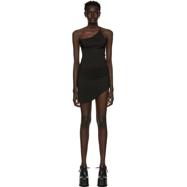  Guizio Black Asymmetrical Voxel Dress 