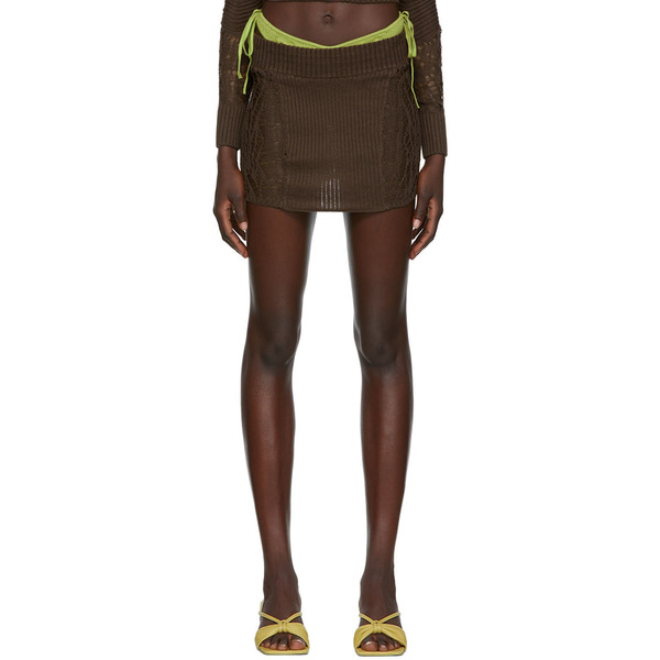  Guizio Ssense Exclusive Brown Miniskirt 