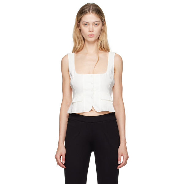  Guizio White Adelina Tank Top 