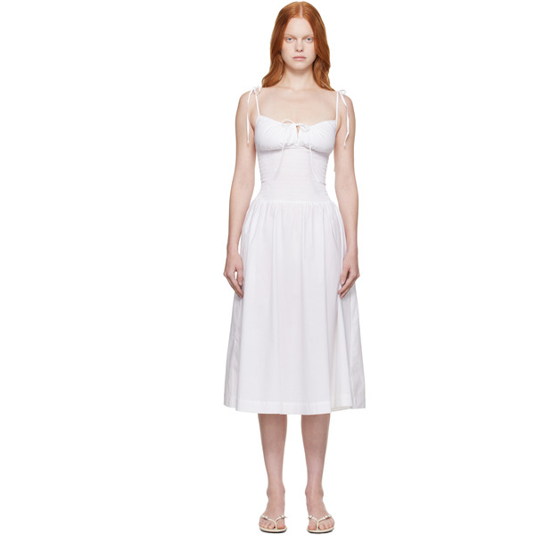  Guizio White Lura Midi Dress 