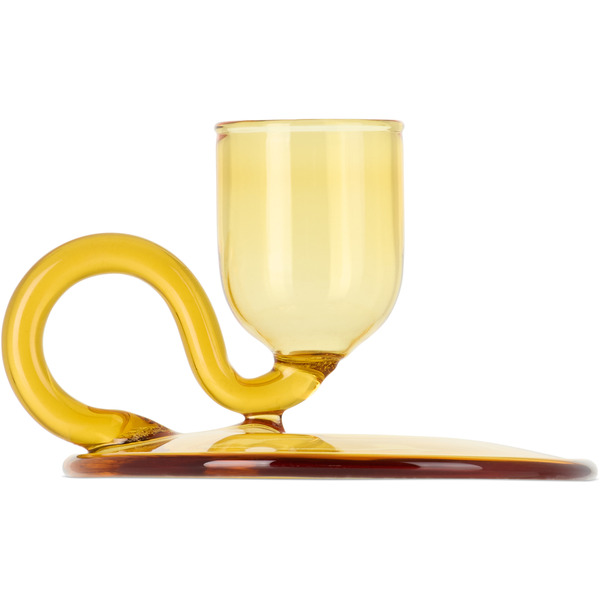  Hay Yellow Tiny Curved Candle Holder 