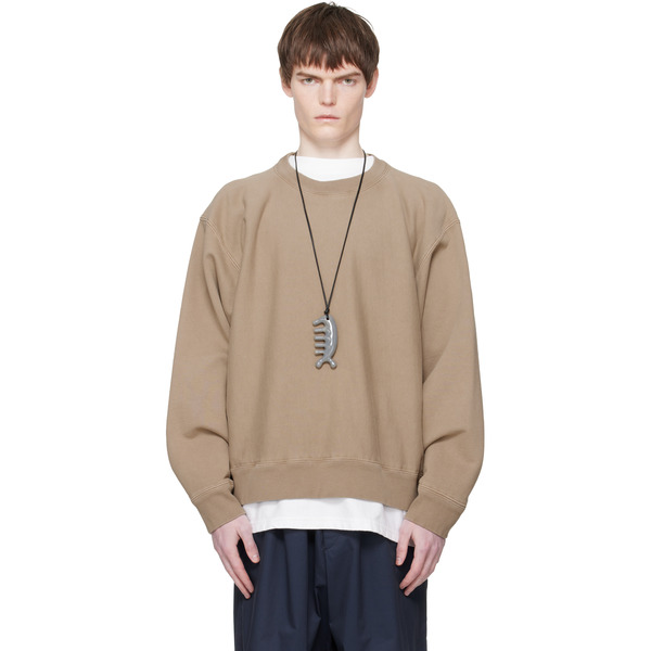  Hed Mayner Brown Embroidered-logo Sweatshirt 