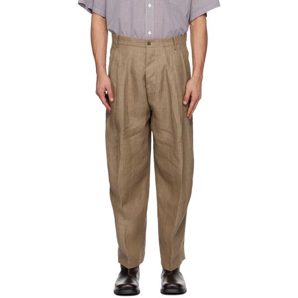  Hed Mayner Brown Linen Trousers 
