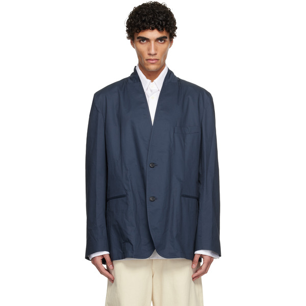 Hed Mayner Navy Cotton Blazer 