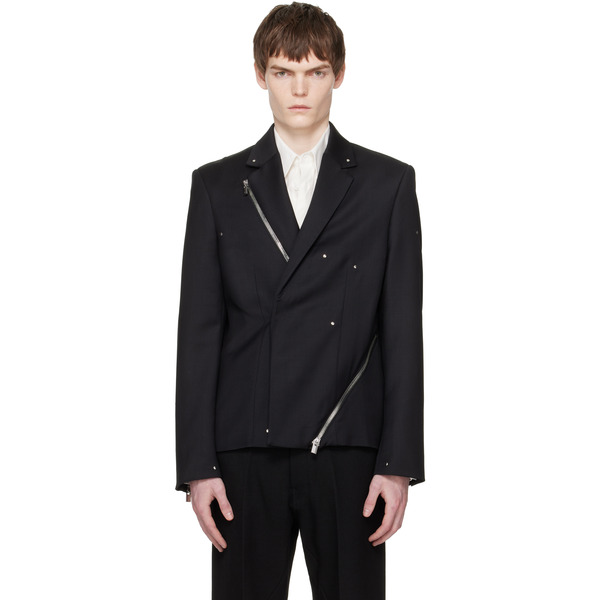  Heliot Emil Black Lucent Tailored Jacket 