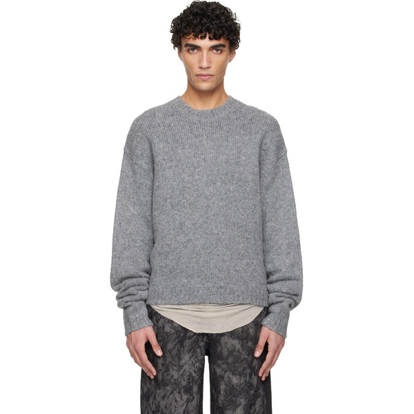  Heliot Emil Gray Roan Alpaca Knit Sweater 