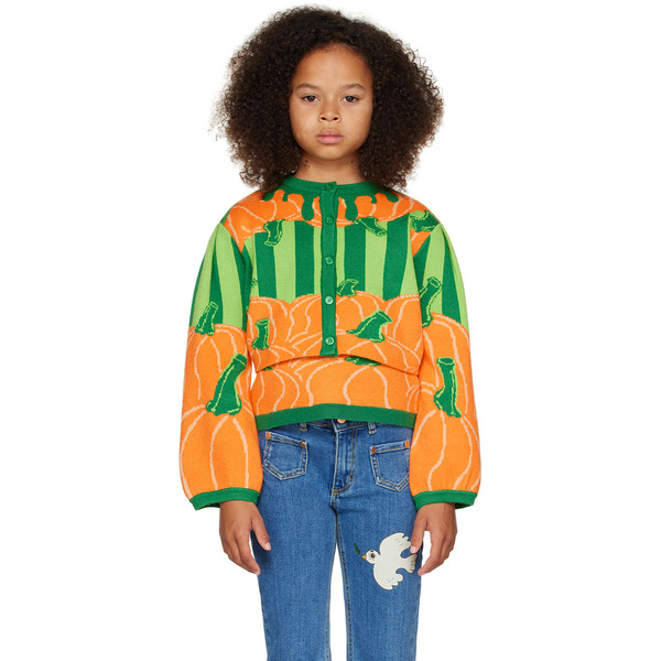  Helmstedt Ssense Exclusive Kids Orange & Green Ami Cardigan 