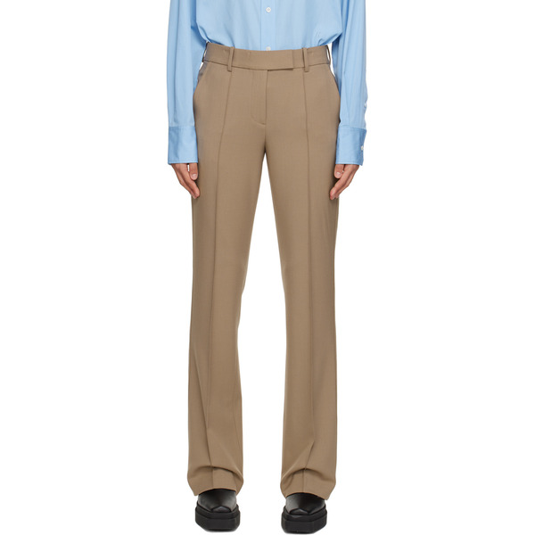  Helmut Lang Taupe Pinched Seam Trousers 