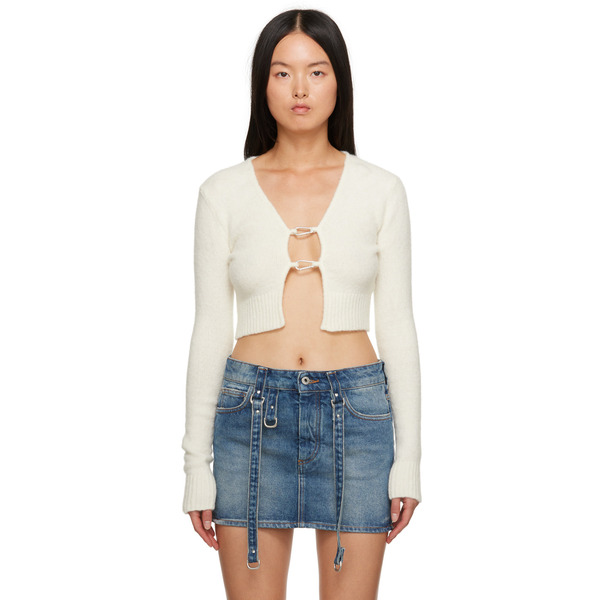  Heron Preston Off-white Lanyard Clasp Cardigan 