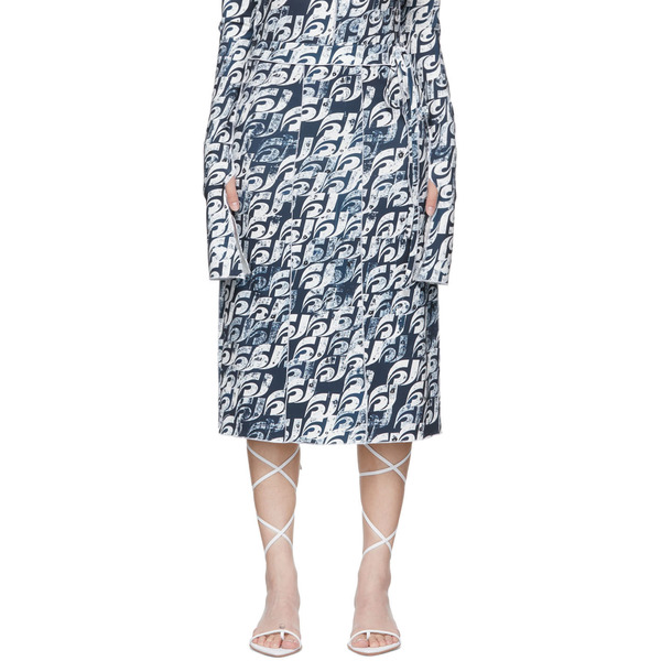  Heste Jente Ssense Exclusive Navy Polyester Midi Skirt 
